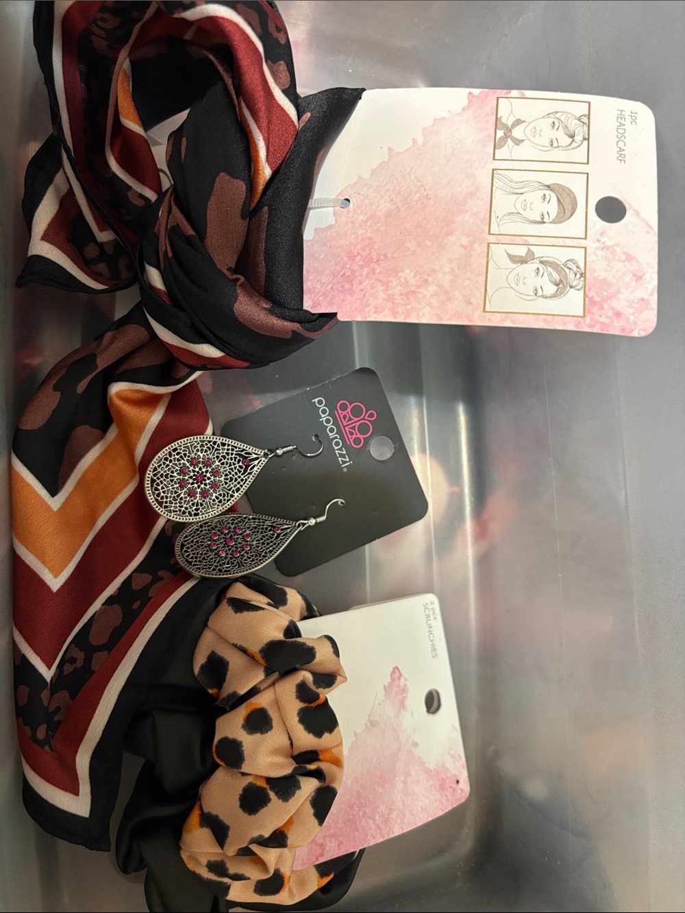 paparazzi Silver Teardrop Earrings with Pink Accents